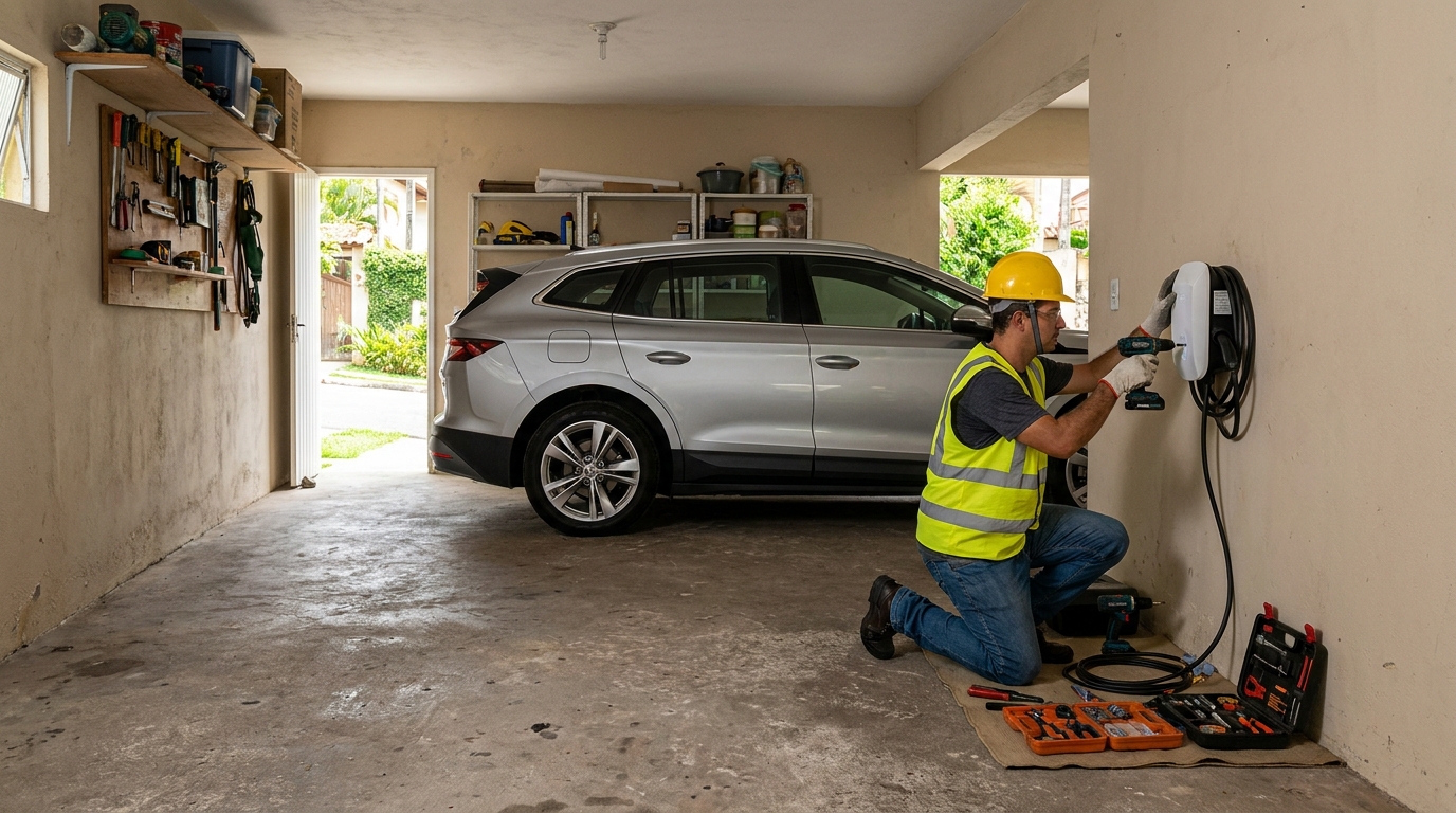 Instalacao de carregador de carro eletrico residencial em Osasco‑SP
