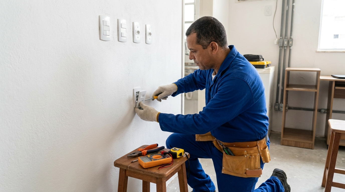 Instalacao de tomada e interruptor profissional em Osasco‑SP