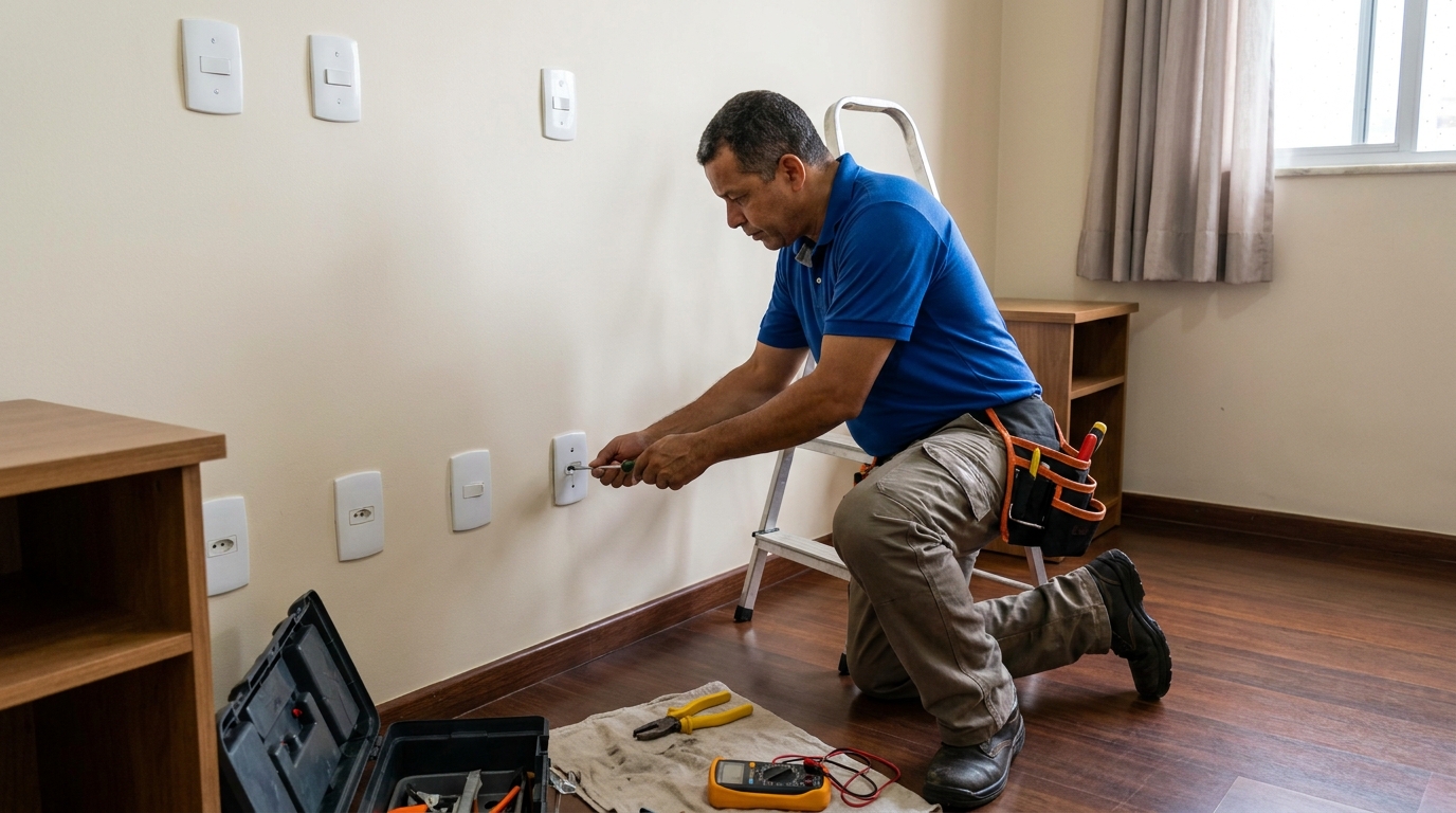 Instalacao de tomada e interruptor residencial em Osasco‑SP