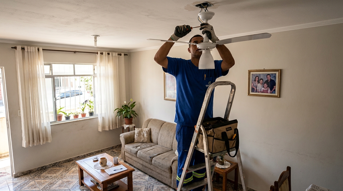 Instalacao de ventilador de teto residencial em Osasco‑SP